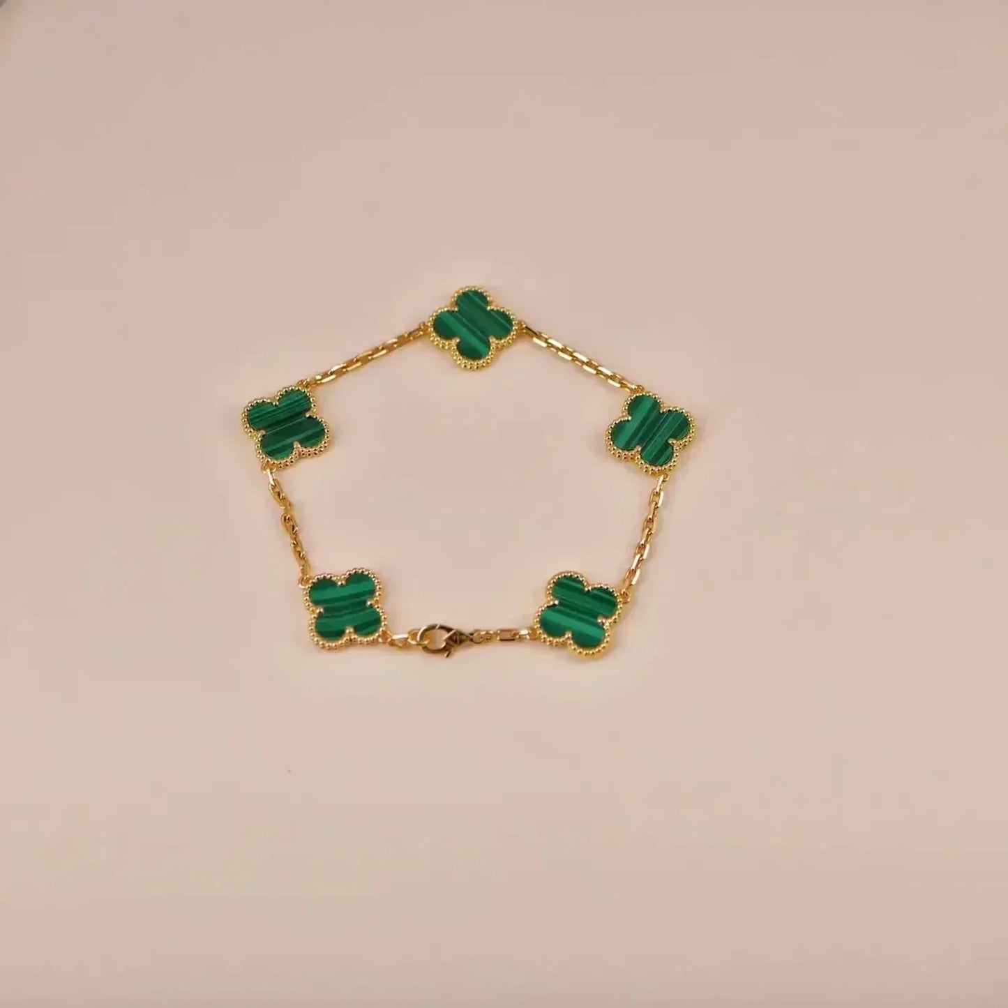 [Max Jewelry ] CLOVER 5 MOTIF MALACHITE BRACELET COLLECTION