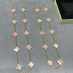 [Plus&Max]CLOVER 10 MOTIFS PINK MOP NECKLACE