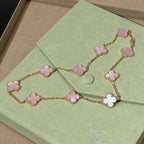 [Plus&Max]CLOVER 10 MOTIFS PINK MOP NECKLACE