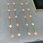 [Plus&Max]CLOVER 10 MOTIFS PINK MOP NECKLACE