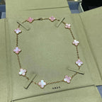 [Plus&Max]CLOVER 10 MOTIFS PINK MOP NECKLACE