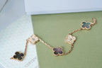 [Plus&Max]LUCKY CLOVER 5-MOTIF BRACELET - GREY MOTHER-OF-PEARL COLLECTION