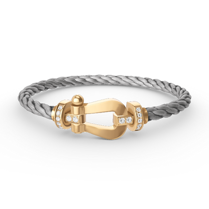 [Max Jewelry ]FORCE LARGE HORSESHOE HALF DIAMOND BRACELET GOLD