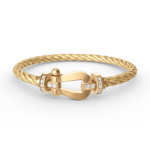 [Max Jewelry ]FORCE LARGE HORSESHOE HALF DIAMOND BRACELET GOLD