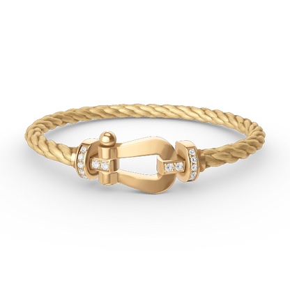 [Max Jewelry ]FORCE LARGE HORSESHOE HALF DIAMOND BRACELET GOLD