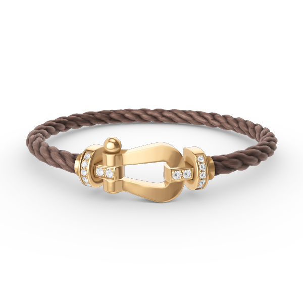 [Max Jewelry ]FORCE LARGE HORSESHOE HALF DIAMOND BRACELET GOLD