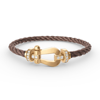 [Max Jewelry ]FORCE LARGE HORSESHOE HALF DIAMOND BRACELET GOLD