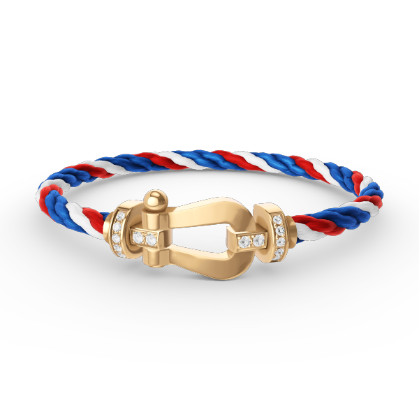 [Max Jewelry ]FORCE LARGE HORSESHOE HALF DIAMOND BRACELET GOLD