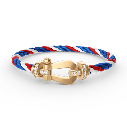 [Max Jewelry ]FORCE LARGE HORSESHOE HALF DIAMOND BRACELET GOLD