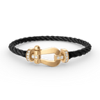 [Plus&Max]FORCE LARGE HORSESHOE HALF DIAMOND BRACELET GOLD