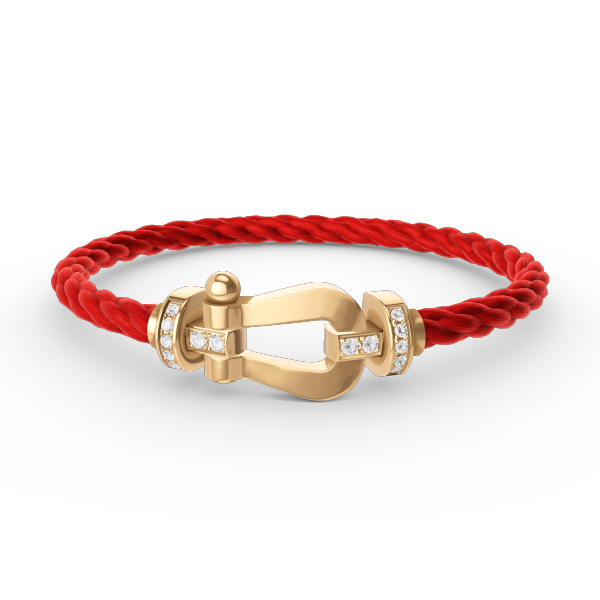 [Max Jewelry ]FORCE LARGE HORSESHOE HALF DIAMOND BRACELET GOLD