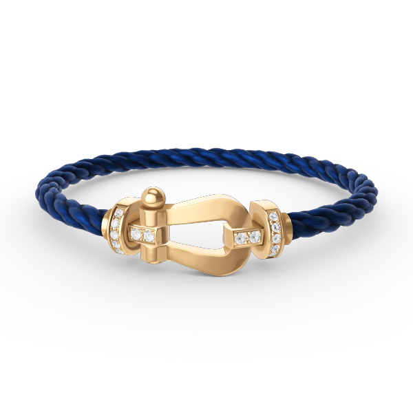 [Max Jewelry ]FORCE LARGE HORSESHOE HALF DIAMOND BRACELET GOLD