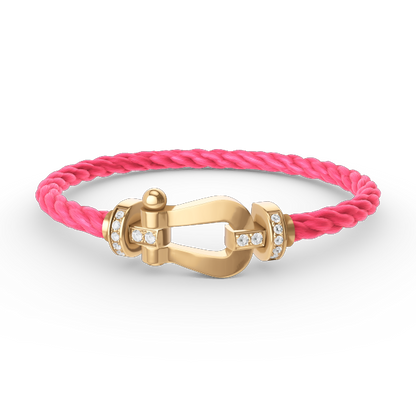 [Max Jewelry ]FORCE LARGE HORSESHOE HALF DIAMOND BRACELET GOLD