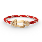 [Plus&Max]FORCE LARGE HORSESHOE HALF DIAMOND BRACELET GOLD