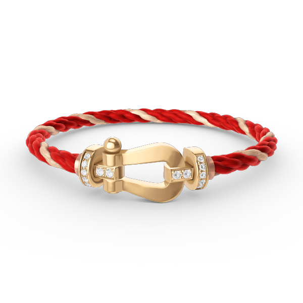 [Max Jewelry ]FORCE LARGE HORSESHOE HALF DIAMOND BRACELET GOLD