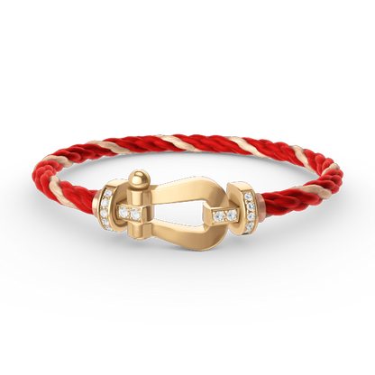 [Max Jewelry ]FORCE LARGE HORSESHOE HALF DIAMOND BRACELET GOLD