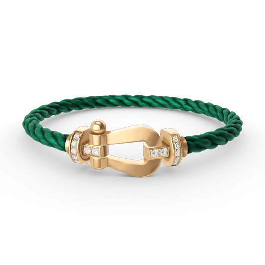 [Max Jewelry ]FORCE LARGE HORSESHOE HALF DIAMOND BRACELET GOLD