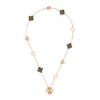 [Plus&Max]DETACHABLE CLOVER 15(11+4) FLOWER ROSE GOLD NECKLACE SET