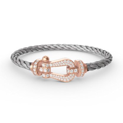 [Max Jewelry ]FORCE LARGE HORSESHOE FULL DIAMOND BRACELET ROSE GOLD