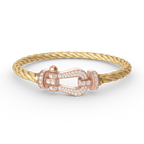 [Plus&Max]FORCE LARGE HORSESHOE FULL DIAMOND BRACELET ROSE GOLD