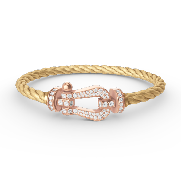 [Max Jewelry ]FORCE LARGE HORSESHOE FULL DIAMOND BRACELET ROSE GOLD