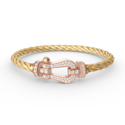 [Max Jewelry ]FORCE LARGE HORSESHOE FULL DIAMOND BRACELET ROSE GOLD