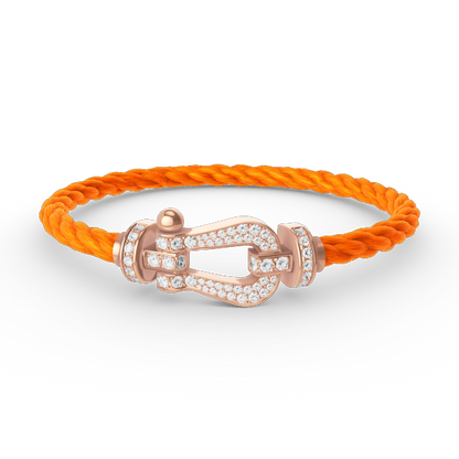 [Max Jewelry ]FORCE LARGE HORSESHOE FULL DIAMOND BRACELET ROSE GOLD