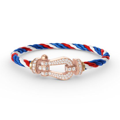 [Max Jewelry ]FORCE LARGE HORSESHOE FULL DIAMOND BRACELET ROSE GOLD