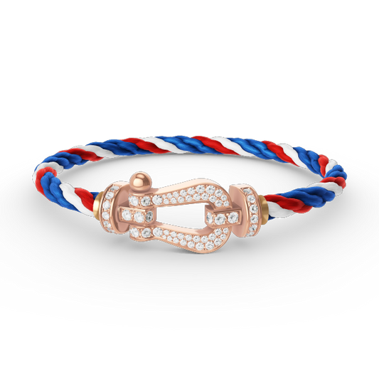 [Max Jewelry ]FORCE LARGE HORSESHOE FULL DIAMOND BRACELET ROSE GOLD