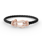 [Plus&Max]FORCE LARGE HORSESHOE FULL DIAMOND BRACELET ROSE GOLD