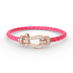 [Plus&Max]FORCE LARGE HORSESHOE FULL DIAMOND BRACELET ROSE GOLD