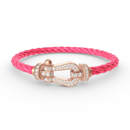 [Max Jewelry ]FORCE LARGE HORSESHOE FULL DIAMOND BRACELET ROSE GOLD