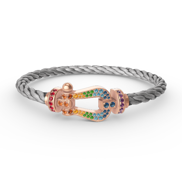 [Max Jewelry ]FORCE LARGE HORSESHOE  COLORED DIAMOND BRACELET ROSE GOLD