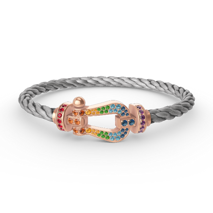 [Max Jewelry ]FORCE LARGE HORSESHOE  COLORED DIAMOND BRACELET ROSE GOLD