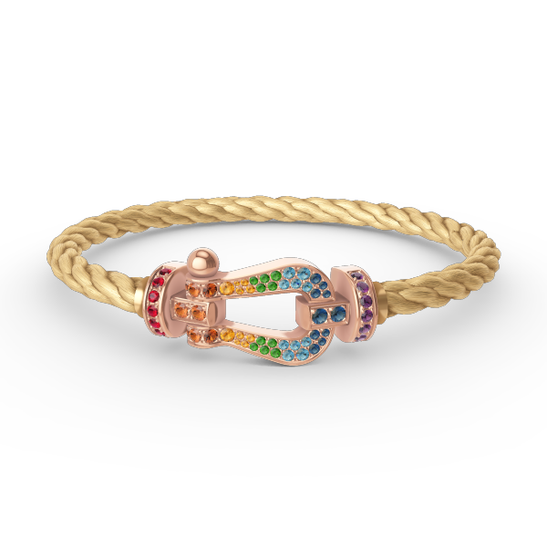 [Max Jewelry ]FORCE LARGE HORSESHOE  COLORED DIAMOND BRACELET ROSE GOLD