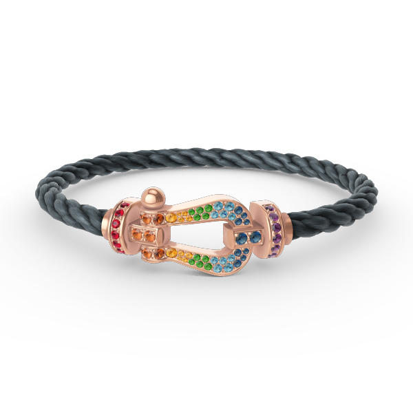 [Max Jewelry ]FORCE LARGE HORSESHOE  COLORED DIAMOND BRACELET ROSE GOLD