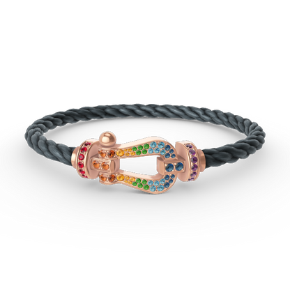 [Max Jewelry ]FORCE LARGE HORSESHOE  COLORED DIAMOND BRACELET ROSE GOLD