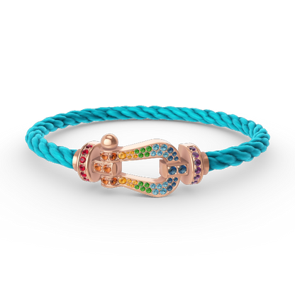 [Max Jewelry ]FORCE LARGE HORSESHOE  COLORED DIAMOND BRACELET ROSE GOLD