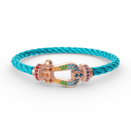 [Max Jewelry ]FORCE LARGE HORSESHOE  COLORED DIAMOND BRACELET ROSE GOLD