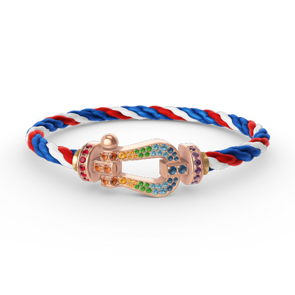 [Max Jewelry ]FORCE LARGE HORSESHOE  COLORED DIAMOND BRACELET ROSE GOLD