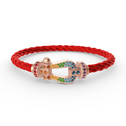 [Max Jewelry ]FORCE LARGE HORSESHOE  COLORED DIAMOND BRACELET ROSE GOLD
