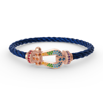 [Max Jewelry ]FORCE LARGE HORSESHOE  COLORED DIAMOND BRACELET ROSE GOLD