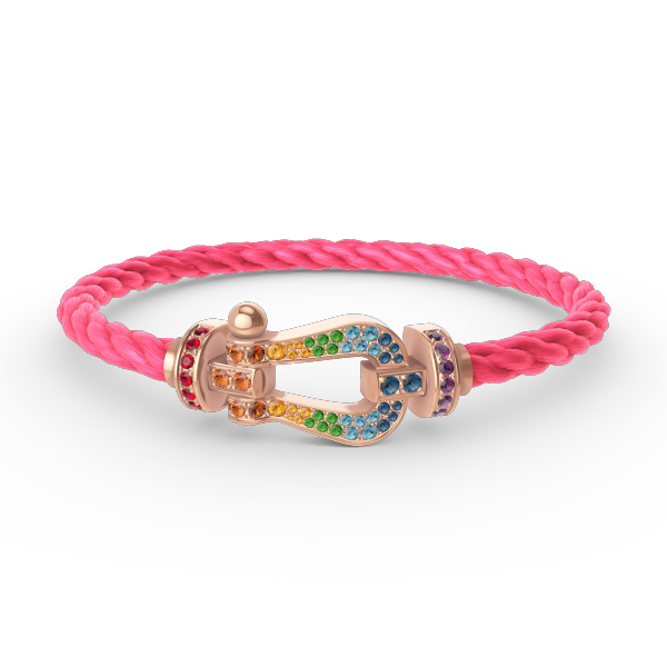 [Max Jewelry ]FORCE LARGE HORSESHOE  COLORED DIAMOND BRACELET ROSE GOLD