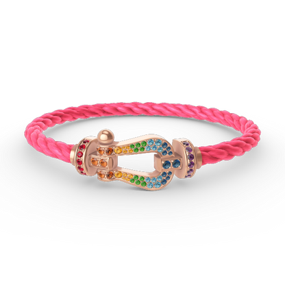 [Max Jewelry ]FORCE LARGE HORSESHOE  COLORED DIAMOND BRACELET ROSE GOLD