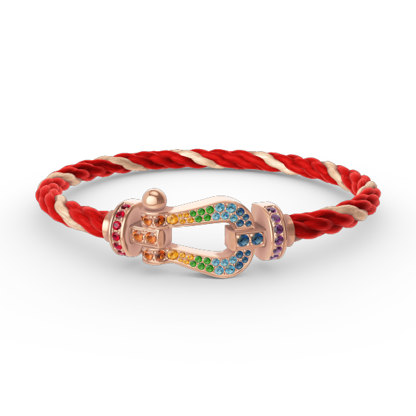[Max Jewelry ]FORCE LARGE HORSESHOE  COLORED DIAMOND BRACELET ROSE GOLD