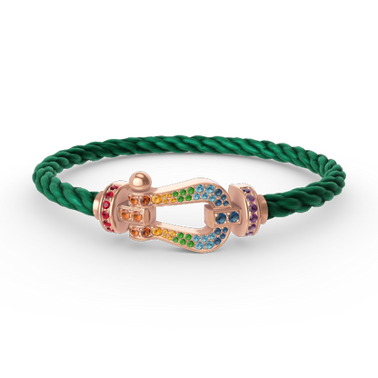 [Max Jewelry ]FORCE LARGE HORSESHOE  COLORED DIAMOND BRACELET ROSE GOLD