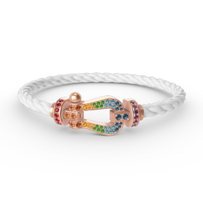 [Max Jewelry ]FORCE LARGE HORSESHOE  COLORED DIAMOND BRACELET ROSE GOLD