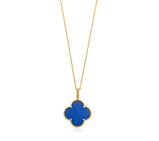 [Max Jewelry ]CLOVER 25MM NECKLACE TURQUOISE ROSE GOLD