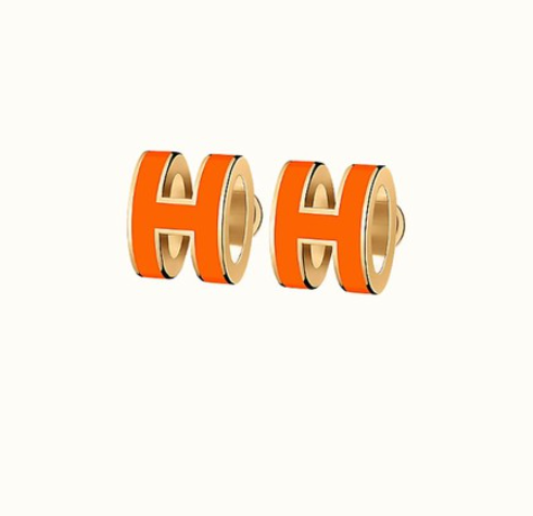 [Max Jewelry ]MINI POP H EARRINGS ORANGE