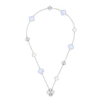 [Plus&Max]DETACHABLE CLOVER 15(11+4) FLOWER SILVER NECKLACE SET